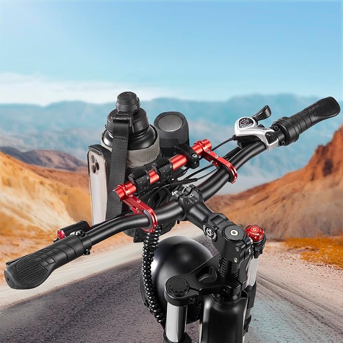 Bike Water Bottle Holder with Mount | Fits Motorcycles, Strollers, Scooters, Wheelchairs | Waterproof Phone Bag | Mount Support More Bike Devices | Holds 3.6in Diameter Bottles (2Black)