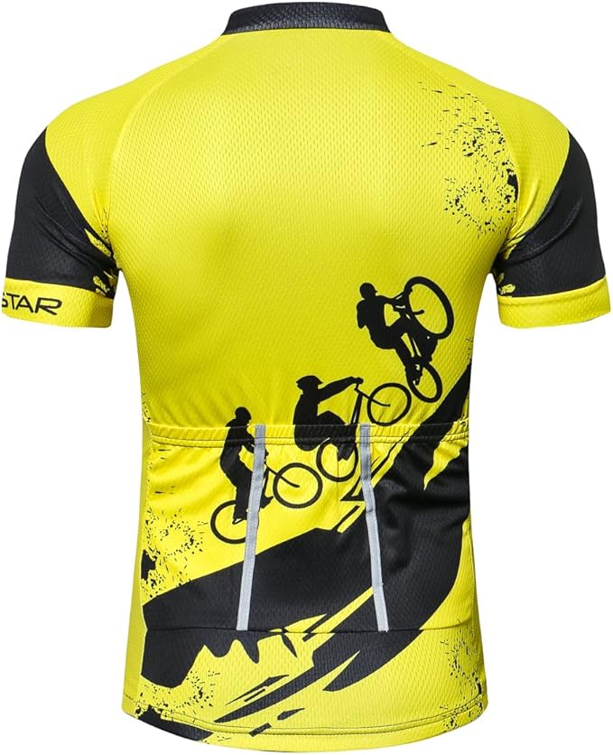 Sportswear Cycling Jerseys Short Sleeve Bike Clothing Bike top Men MTB Jersey Breathable Summer Black
