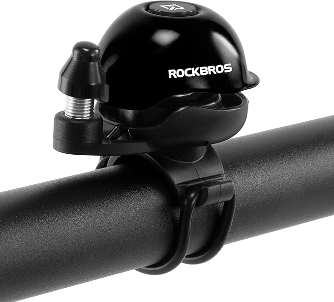 ROCKBROS Classic Bike Bell Bicycle Bell Mountain Bike Bells 80dB, Aluminum Alloy Rotatable Base, Fit for 0.86-1.34in/22-34mm Bicycle Handlebars