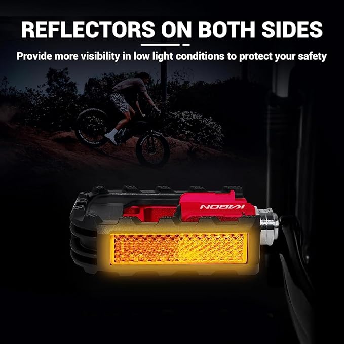 KABON Folding Bike Pedals, Bicycle Foldable Pedals with Aluminum, Universal 9/16 inch Non-Slip Cycling Pedals for Folding Bike, BMX Bike, Road Bike, Mountain Bike MTB