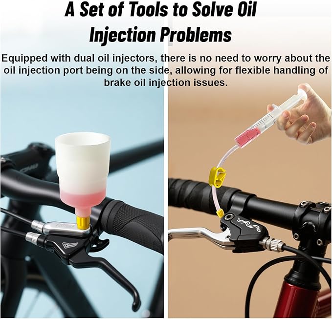 Brake Bleed Kit, Bicycle Hydraulic Brake Bleed Kit Including 150ML Mineral Oil for Shimano,TEKTRO, TRP Hydraulic Disc Brakes