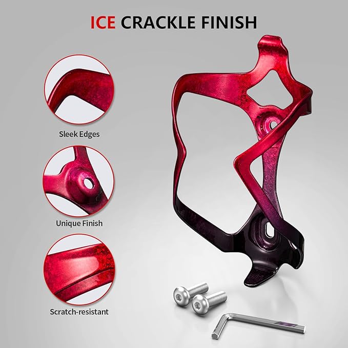 Bike Water Bottle Holder Bicycle Cage for Mountain Road MTB Gravel Adult Bikes Cycling Universal Carrier Rack 1 Pack Aluminum Alloy Ultralight Kettle Drink Accessories Red