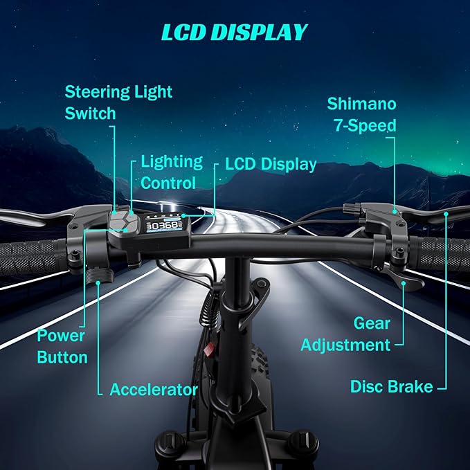 SISIGAD Folding Electric Bike for Adults, 1500W Peak Motor Ebike with 48V 15Ah Removable Battery, Max Range 60 Miles 28 MPH Commuter Foldable Ebike, 20" Fat Tire All Terrain E Bike