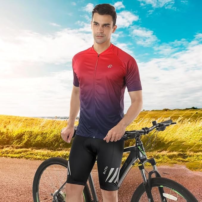 ROTTO Men's Cycling Shorts Padded Bike Shorts with Sponge & Gel Padding for Road & MTB Biking