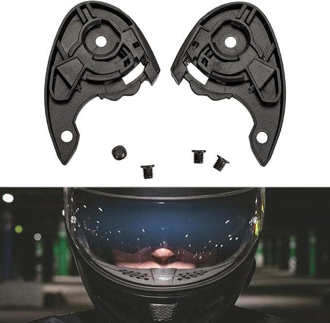 2 Units Motorbike Helmet Lens Base Replacement Black Installation Accessory Visor Plate