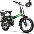 1000W Folding Electric Bike,48V 20AH Removable Battery E Bike,30+MPH,80 Miles Max Range Electric Bike for Adults,20" Fat Tire Foldable ebike,Adult Electric Bicycle for Commute Beach Snow