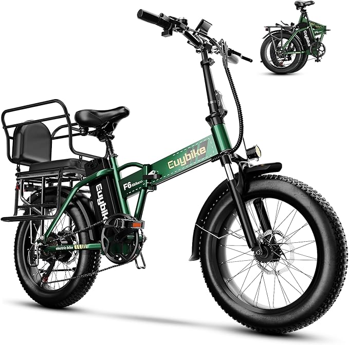 1000W Folding Electric Bike,48V 20AH Removable Battery E Bike,30+MPH,80 Miles Max Range Electric Bike for Adults,20" Fat Tire Foldable ebike,Adult Electric Bicycle for Commute Beach Snow