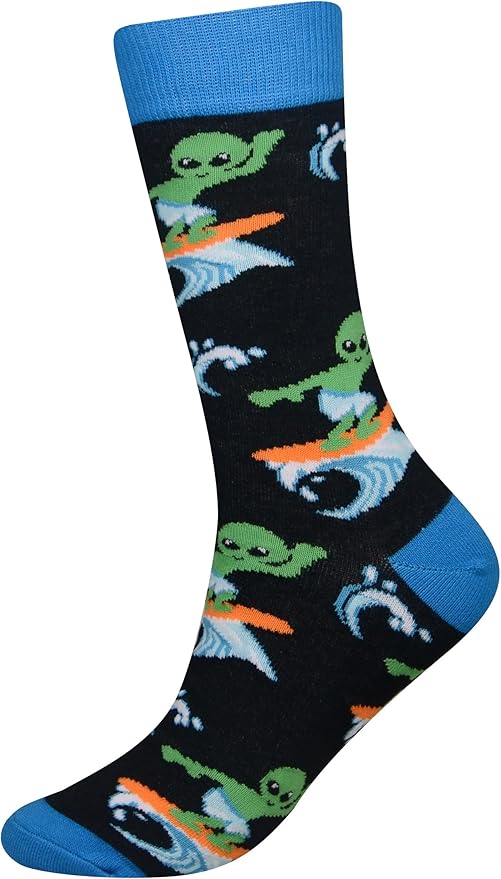 Cansok Men's 2/4 Packs Fun Crazy Novelty Dress Crew Socks