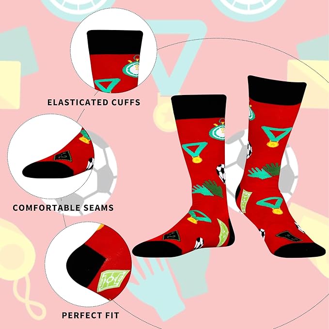 WeciBor Men's Dress Funny Crazy Colorful Novelty Combed Cotton Crew Socks 12 Pack - Size 7-10/10-13/13-15
