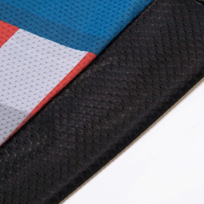 Cycling Jersey Short Sleeve USA Style Bike Tops with Pocket Reflective Stripe