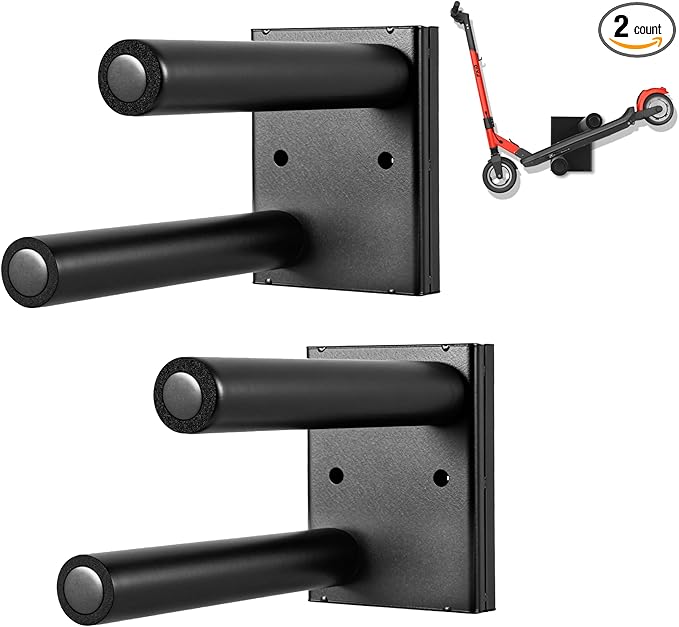 Scooter Wall Mount, Metal Organizer Black Holder for Scooter Vertical Space Saver Scooter Rack, Scooter Stand for Garage, Living Room, Shop