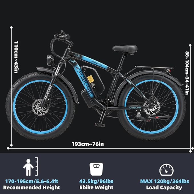 AWD Electric Bike for Adults, Peak 4000W Power 26” Fat Tire Ebike, Dual Motor Electric Bicycles, 48V 22.4AH Removable Battery Fast Dual Hydraulic Brakes 21-Speed All Terrain E-Bikes
