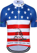 Cycling Jersey Short Sleeve USA Style Bike Tops with Pocket Reflective Stripe