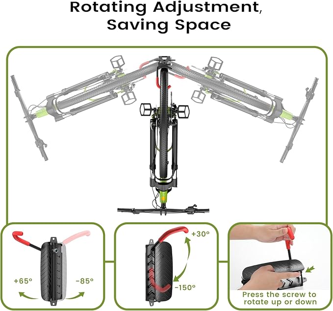 Housolution Swivel Bike Wall Mount [1 Pack], 150° Swivel Holds up to 66lbs Vertical Bike Rack Wall Hanger, Bike Hangers for Garage, Mountain Bike Wall Mounts, Bicyckle Storage Rack for Garage