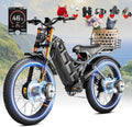 eAhora Romeo Pro 3 Electric Bike - [2026 Latest] 50MPH 5600W Dual Motor 60V 80AH 250Miles Long Range Ebike for Adults, 26" * 4.0 Fat Tire Fast Electric Mountain Bike Full Suspension Off-Road E-Bike