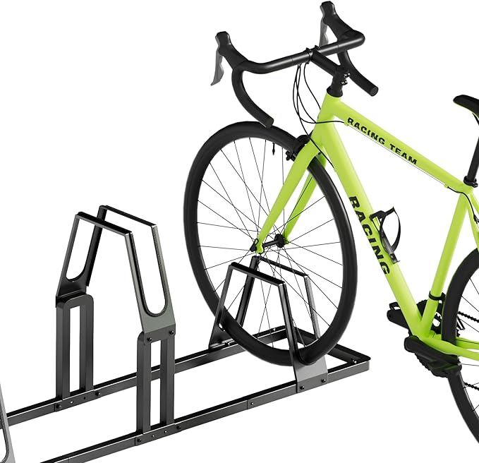 Heavy-Duty 3 Bike Storage Rack with Elevated Parking Space Design – 6KG Floor-Mounted Bicycle Stand, Indoor/Outdoor Universal Rack Compatible with Mountain Bikes & Road Bikes
