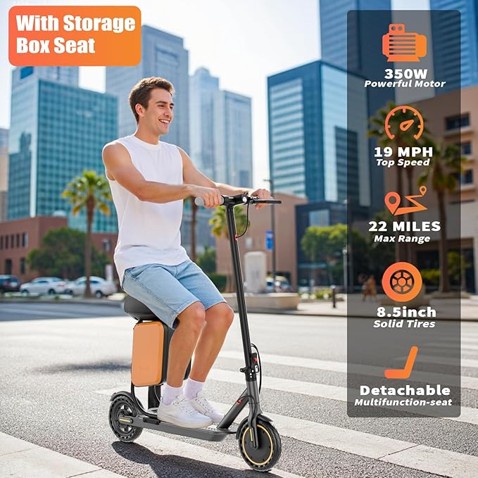 8.5" E Scooter for Adults 19/22 MPH 350/500W Motor 187.2/288.6/441WH Battery, Motorized Scooter Up to 22 Miles Range, Foldable Bearing 265 LBS/APP Control