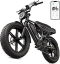 TST Electric Bike for Adults, 1500W Peak Motor Ebike with 48V 15Ah Battery, 60 Miles Range 28 MPH Electric Bicycle, 20" All-Terrain New Upgrade E Bike with Rear Seat 7 Speeds Black