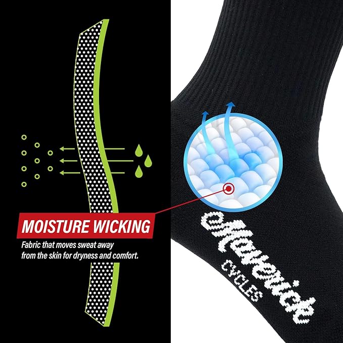 Bike PRO Compression Cycling Socks 1/2/3 Pairs, Crew Hiking Running Athletic Socks