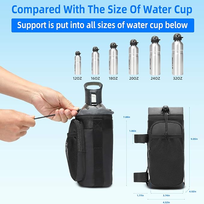 Bike Handlebar Bag Lightweight Waterproof Front Frame Water Bottle Holder Bag Large-Capacity Insulated Handlebar Bottle Cup Bag for Road Mountain Bicycle Outdoor Cycling Travel 2PCS
