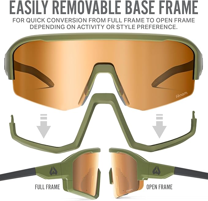 Wildhorn Radke MTB Cycling Glasses, UV400 Sports Ski Running Sunglasses for Women & Men, Baseball Glasses w/3 Swap Lenses