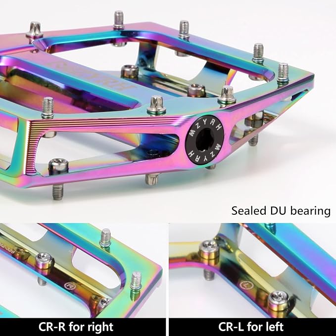 MZYRH Road/Mountain Bike Pedals MTB Pedals Aluminum Alloy Bicycle Pedals 9/16" Sealed Bearing Lightweight Platform for Road Mountain BMX MTB Bike