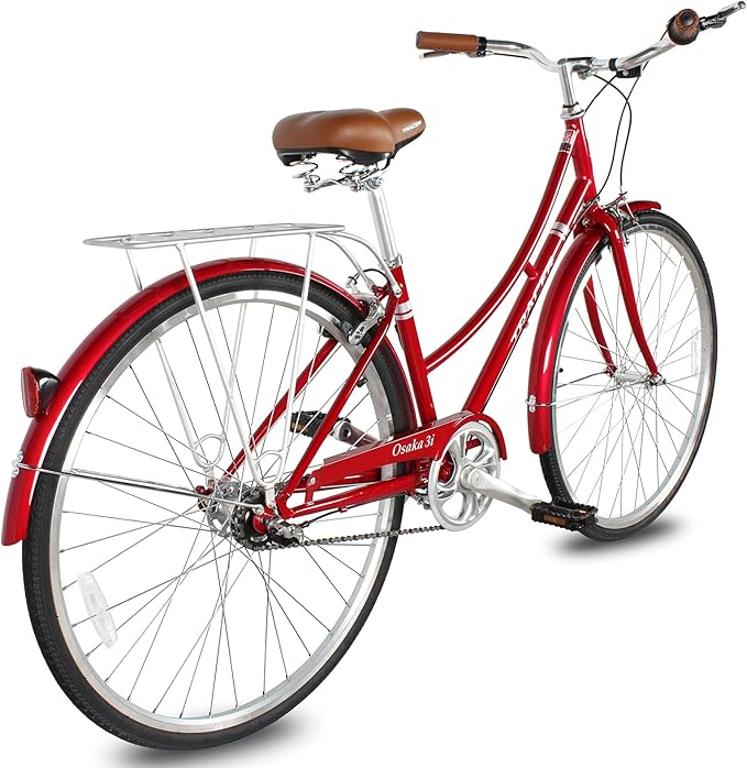 Tracer Osaka Hybrid Bikes, Steel Frame, Shimano Nexus Inter 3/7 Speed, Brown Seat Brown Grips, Road Bike, City Bike, Multiple Colors