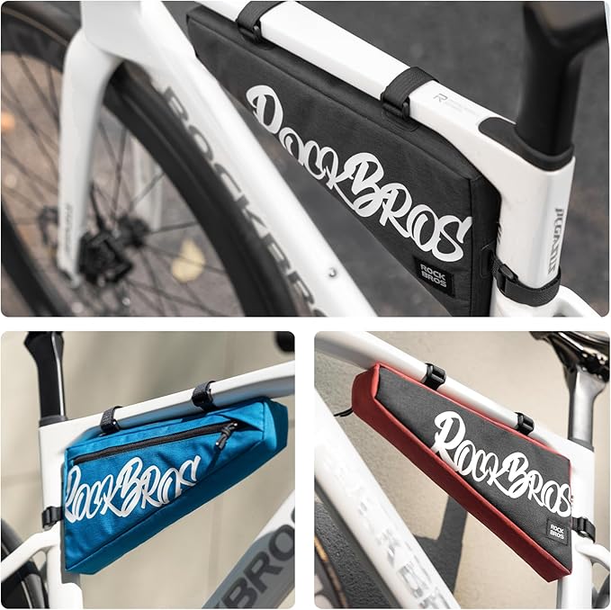 ROCKBROS Bike Frame Bag 1.9L Bike Triangle Bag Water Resistant Bike Frame Pouch Black/Blue/Red Bike Bag for Bicycles Blue