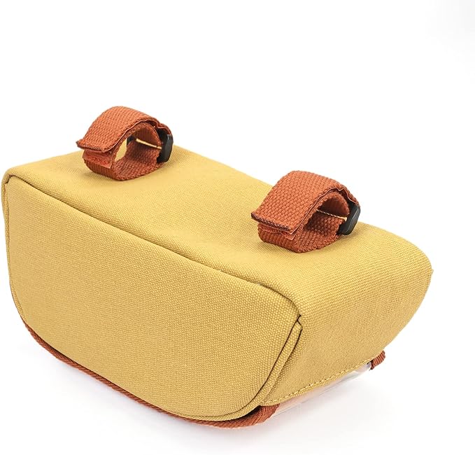 TOURBON Water-resistant Bike Bag Cell Phone Holder Bicycle Handlebar Pouch Cycling Top Tube Frame Case with Transparent Window - Khaki