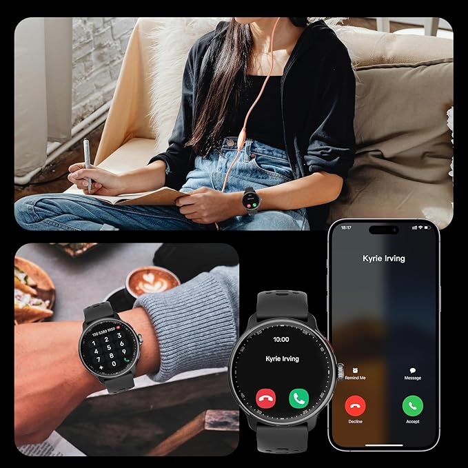 Smart Watch Built-in GPS, Pressure, Altitude, Compass, Smartwatch for Men Fitness Tracker with 1.43" AMOLED Screen Bluetooth Call Fitness Watch 100+ Modes Sports Watch Water Resistant for Android iOS