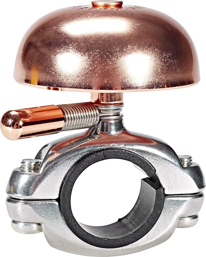 CATEYE OH-2200 Yamabiko Bicycle Bell – Classic Brass Bike Bell with Loud 85 Decibel Sound for Safety, Fits Road, MTB, Kids Bikes, Aluminum Bolt-on Design