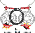 IIIPRO MTB 4 Pistons Hydraulic Disc Brake Set Left Front 800mm Right Rear 1550mm with 160mm Rotors, Mountain Bike Bicycle Disc Brake Kit with Ceramic Brake Pad for eBike, Road Bike, Fat Bike