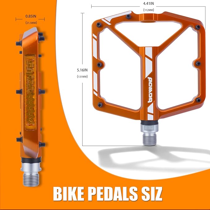Bike Pedals 9/16" Lightweight Non-Slip Bicycle Platform Pedals - Fits Most Adult Bikes & Mountain Bikes &MTB, Road Bikes and Slip-Resistant Design