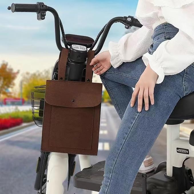 Electric Scooter Bag Bike Handlebar Hanging Purse Storage Organizer Front Attachement Carrying Pouch Phone Holder Container for Kick Scooter Knee Scooter Walker Bicycle eBike Balance Bike