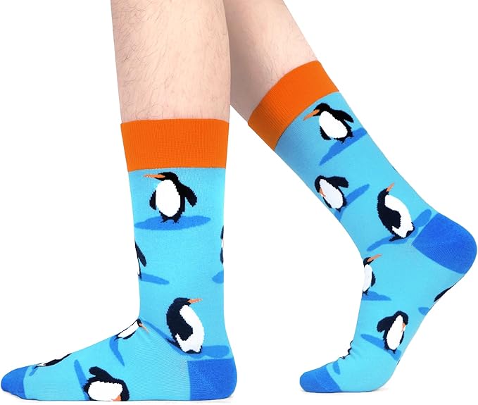 WeciBor Men's Dress Funny Crazy Colorful Novelty Combed Cotton Crew Socks 12 Pack - Size 7-10/10-13/13-15