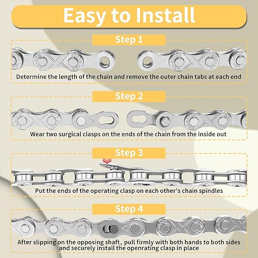 11 Speed Bike Chain,VDHU Bicycle Chain for Road Bicycles,Mountain Bike,MTB Mountain Racing Cycling Accessories with 1 Pairs Bicycle Buckle,Full Silver Plating 116 Links with Quick Link