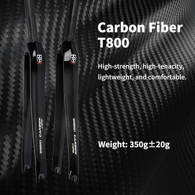 Fixed Gear Bike Front Forks 1-1/8" Straight Tube 700C Road Bikes Rigid Fork Full Carbon Fiber C Brake Forks 9 * 100mm Quick Release