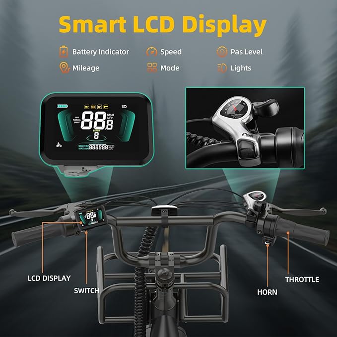 Upgraded Electric Bikes for Adults with 750W/1500W Peak Motor 20" Fat Tire E Bike with 28 MPH 90 Miles Max Range 48V Removable Battery EBike Electric Bicycle Commuter Ebikes