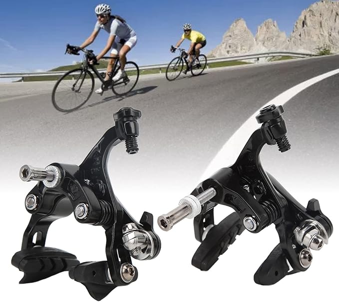 Alomejor C Brake Front Rear Set Road Calipers Aluminum Alloy Road C Brake Caliper Pull Brake Set Cycling Front Rear Rim Brake Clamp