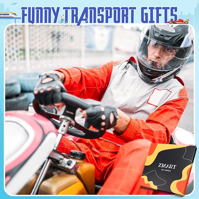 Zmart Transportation Gifts for Men Women - Airplane Cycling Race Car Socks for Adult