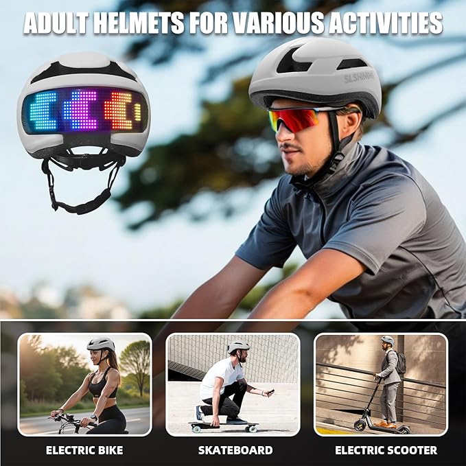 Smart Bike Helmet with Light: Bicycle Helmets for Adult Teens for Mountain & Road Cycling Electric Scooter Skateboard Skating