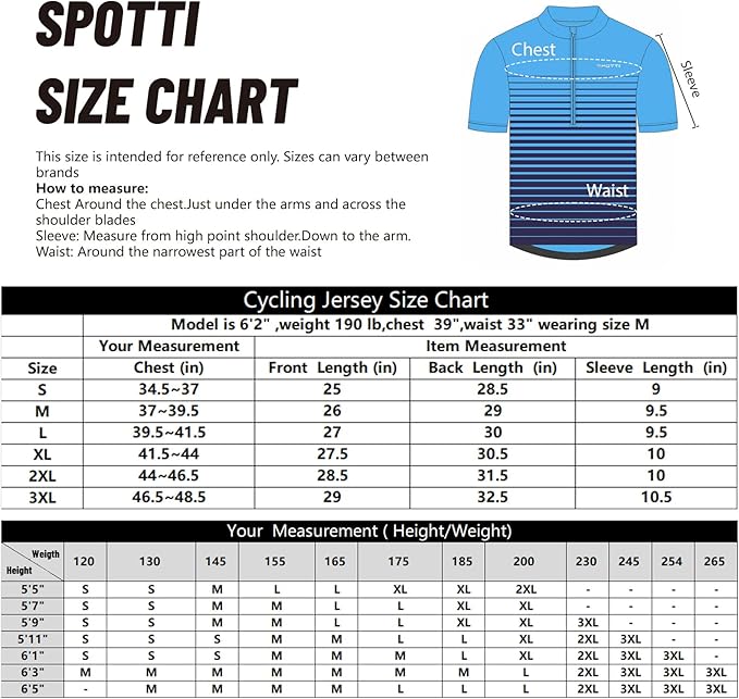 Spotti Men's Cycling Bike Jersey Short Sleeve with 3 Rear Pockets- Moisture Wicking, Breathable, Quick Dry Biking Shirt