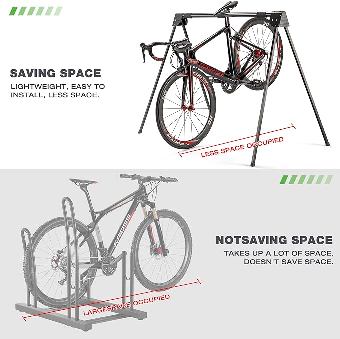 CXWXC 3 Bikes Stand Rack - Portable Bike Storage Parking Racks Indoor/Outdoor -Saddle Nose Bicycle Stand for Parking Mountain Road Hybrid Bike