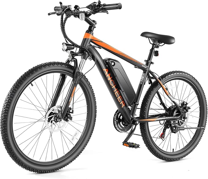ANCHEER Electric Bike for Adults, [Peak 750W Motor] Electric Mountain Bike, 26" Sunshine Ebike, 55 Miles 20-22MPH Electric Bicycle with 48V/374Wh Battery, 7/21Speed, UL2849 Compliant