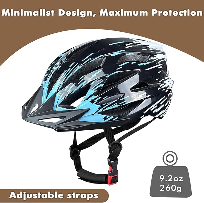 Road Bike Helmet Adult Men & Women, Adjustable Lightweight Design (22-24.5 Inches) - Vented, Removable Visor & Reflective White, for Day and Night Commuting & Sports | CPSC Certified