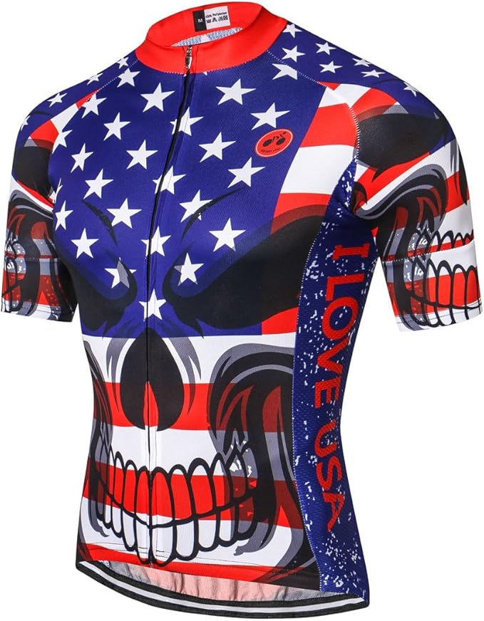 New Pro Full Zipper Men's Cycling Jersey Short Sleeve Riding Shirt USA