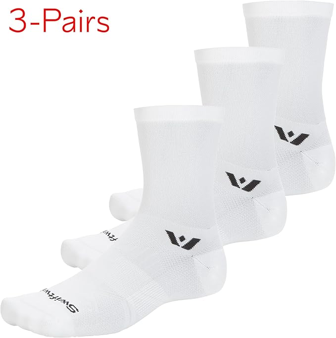 Swiftwick - ASPIRE Mid-Crew Cycling Socks, Maximum Breathability, Moisture Wicking