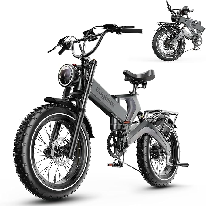 3000W/2000W Peak Dual Motor/Single Motor Foldable Electric Bike for Adults, 52V 30Ah Removable Battery, 35 MPH & 120 Miles, 20"x4.0" Fat Tire Mountain Bicycle, Magnesium Alloy Frame Dirt Ebike