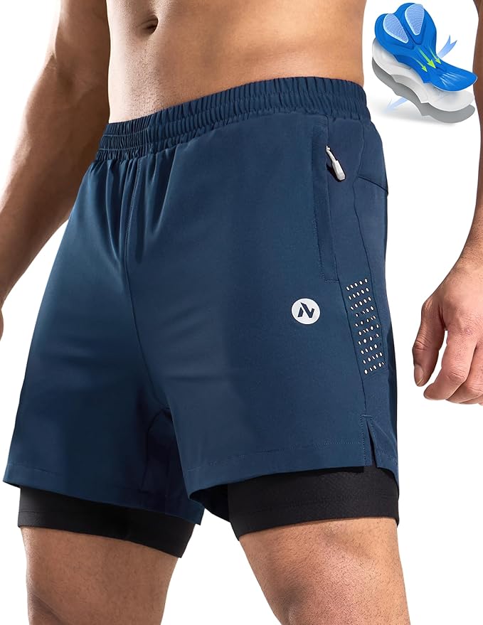 Nepest Men's Mountain Bike Shorts 4D Padded Cycling Bicycle Biker Riding Loose-fit Gel Padding MTB Shorts Zipper Pockets