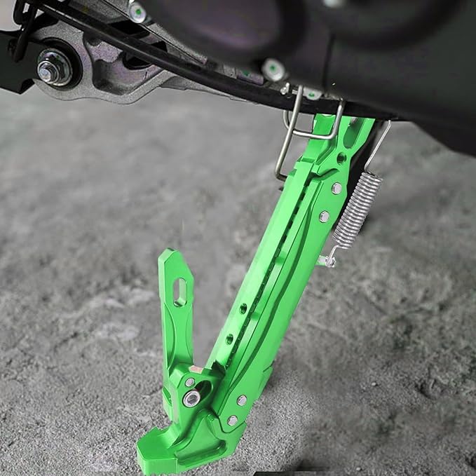 Universal Motorcycle Kickstand Adjustable Foot Side Support Parking Kickstand for Electric Motorbike Parking Foot Side Support Stand (Green-260-300)